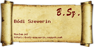 Bódi Szeverin névjegykártya